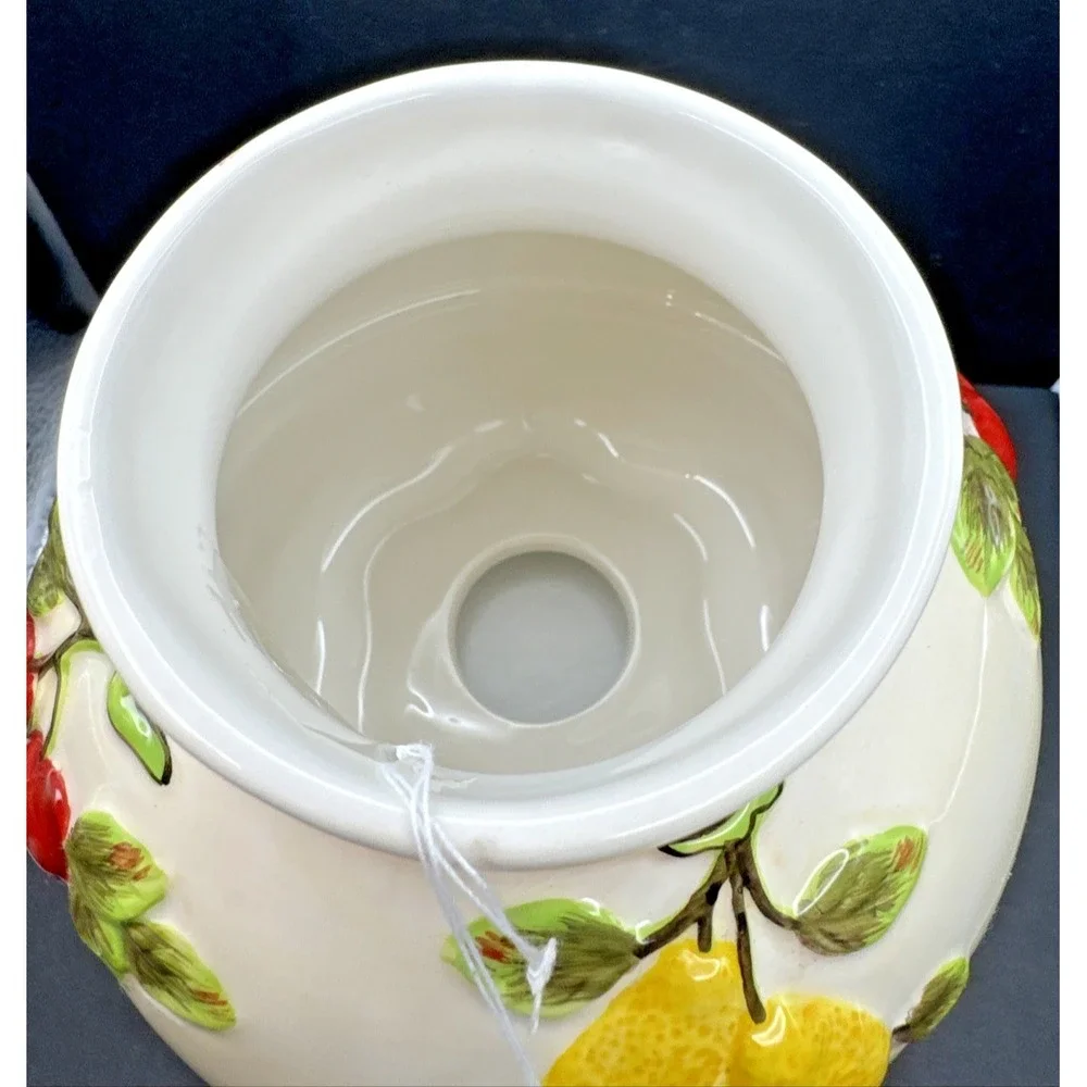 Home Interiors Jar Candle Capper Shade Topper Fruit Lemons‎ and Cherries